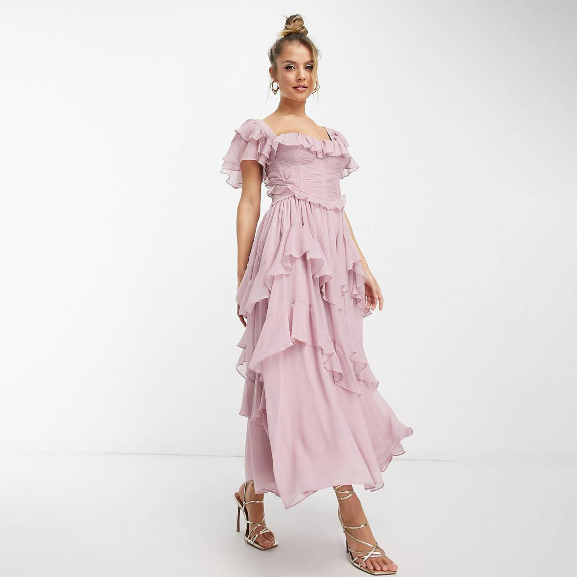 Sunset Soiree Ruffle Dress - PUREFASHION