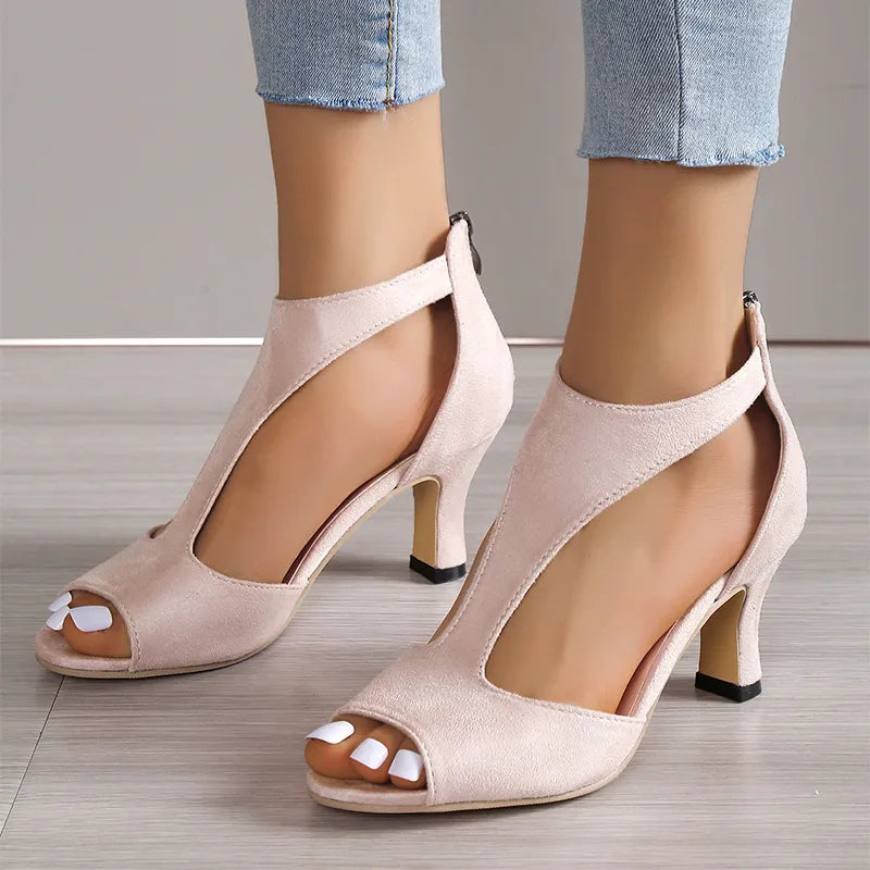 Zinnia Zipper Peep Heels