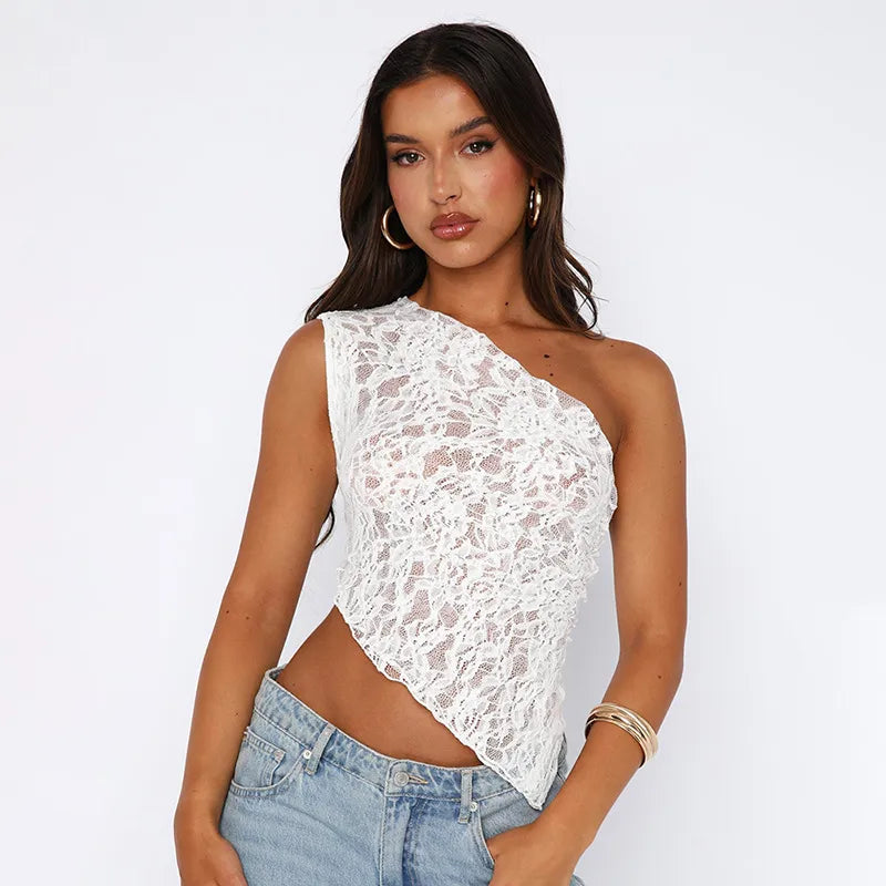 Luxe Asymmetry Lace Top