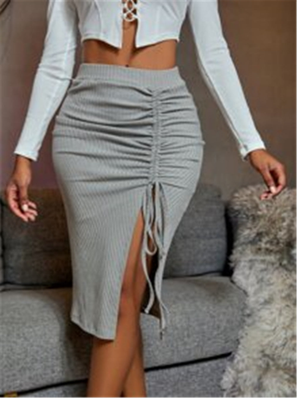 Eclipse Irregular Midi Skirt - PUREFASHION