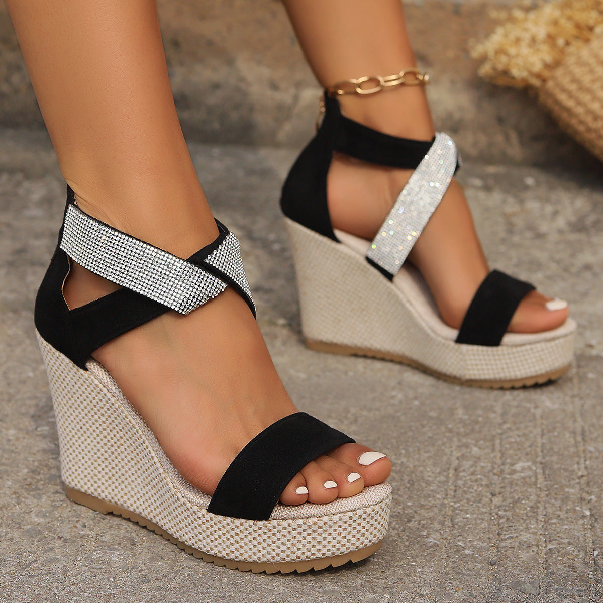 Starlight Peep Wedges - PUREFASHION