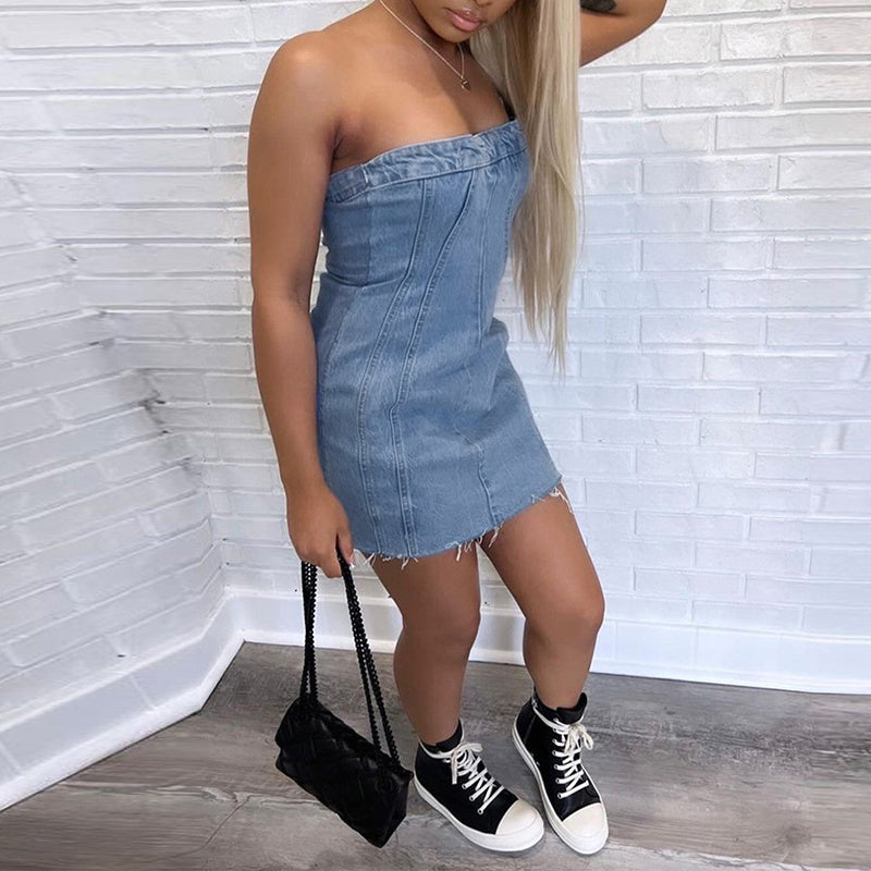 Y2K Allure Denim Dress - PUREFASHION