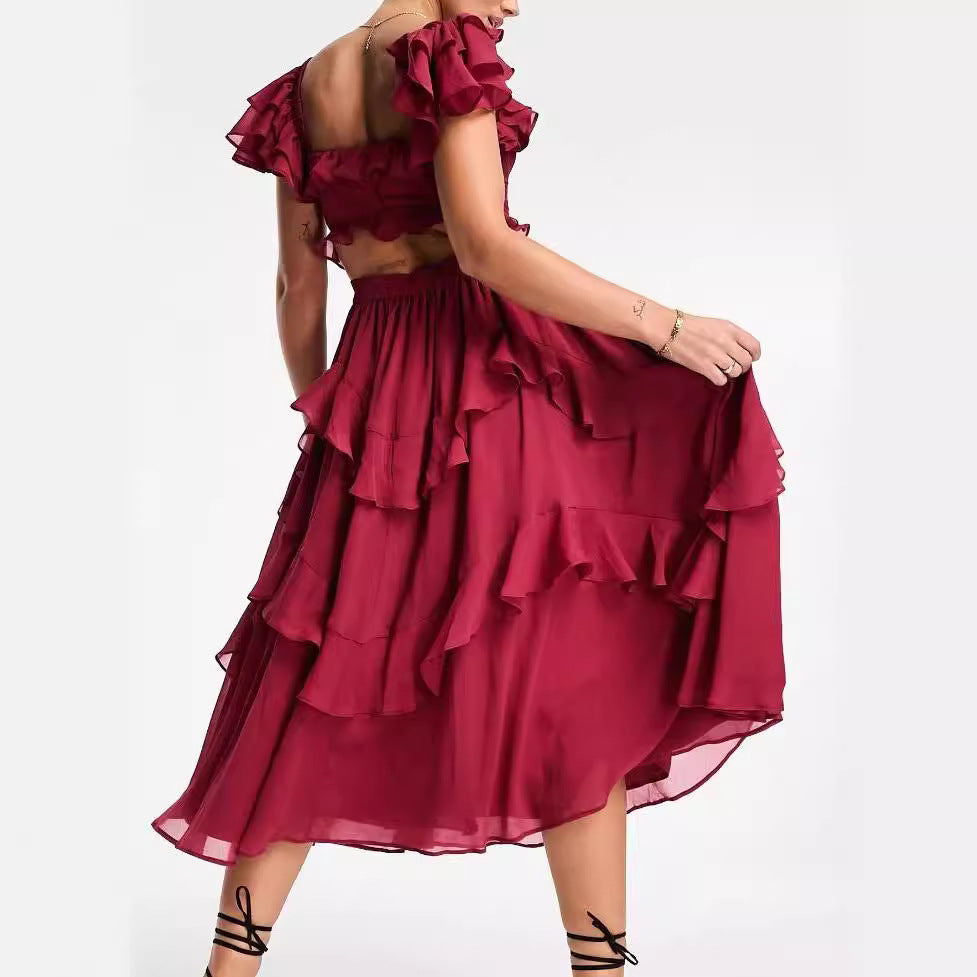 Sunset Soiree Ruffle Dress - PUREFASHION