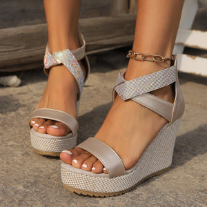 Starlight Peep Wedges - PUREFASHION