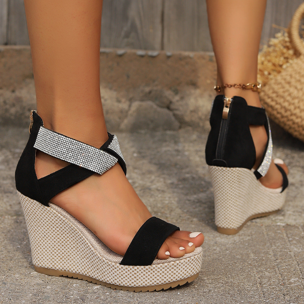 Starlight Peep Wedges - PUREFASHION