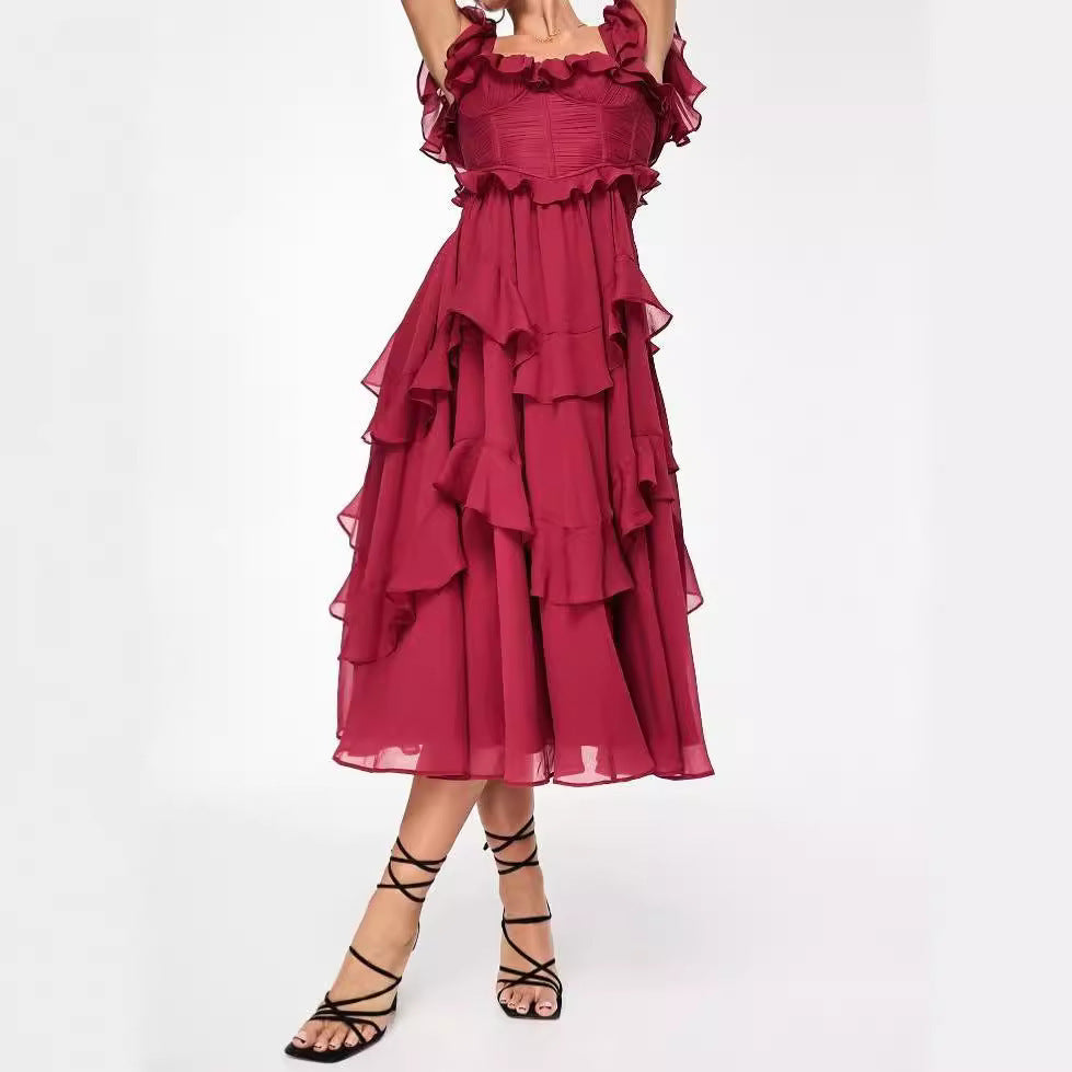 Sunset Soiree Ruffle Dress - PUREFASHION